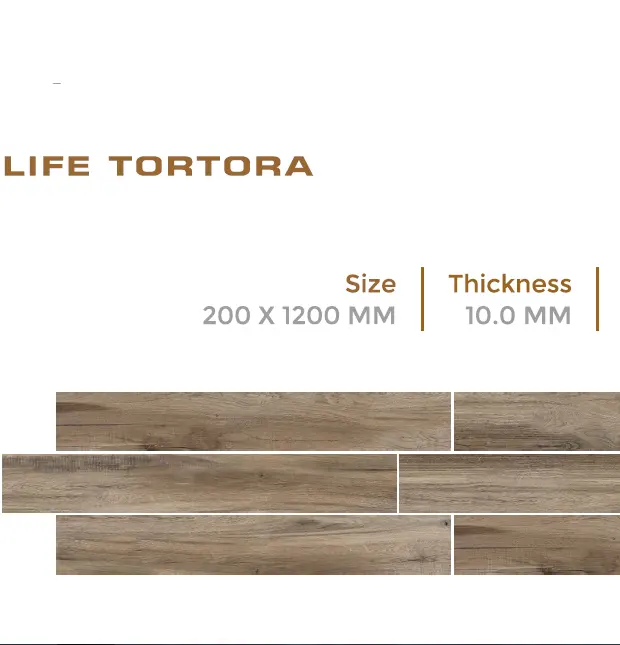 Tavole in legno porcellana 200x1200mm nel modello "Life Tortora" piastrelle vetrificate stampate digitali nella migliore qualità ceramica Novac