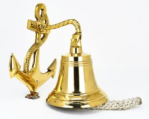 Vintage Antique Brass Ship <strong>Bell</strong> Durable Navy Solid Brass Wall Hanging Home Decor Low Price Custom Print Logo <strong>Fashion</strong> Theme Gift