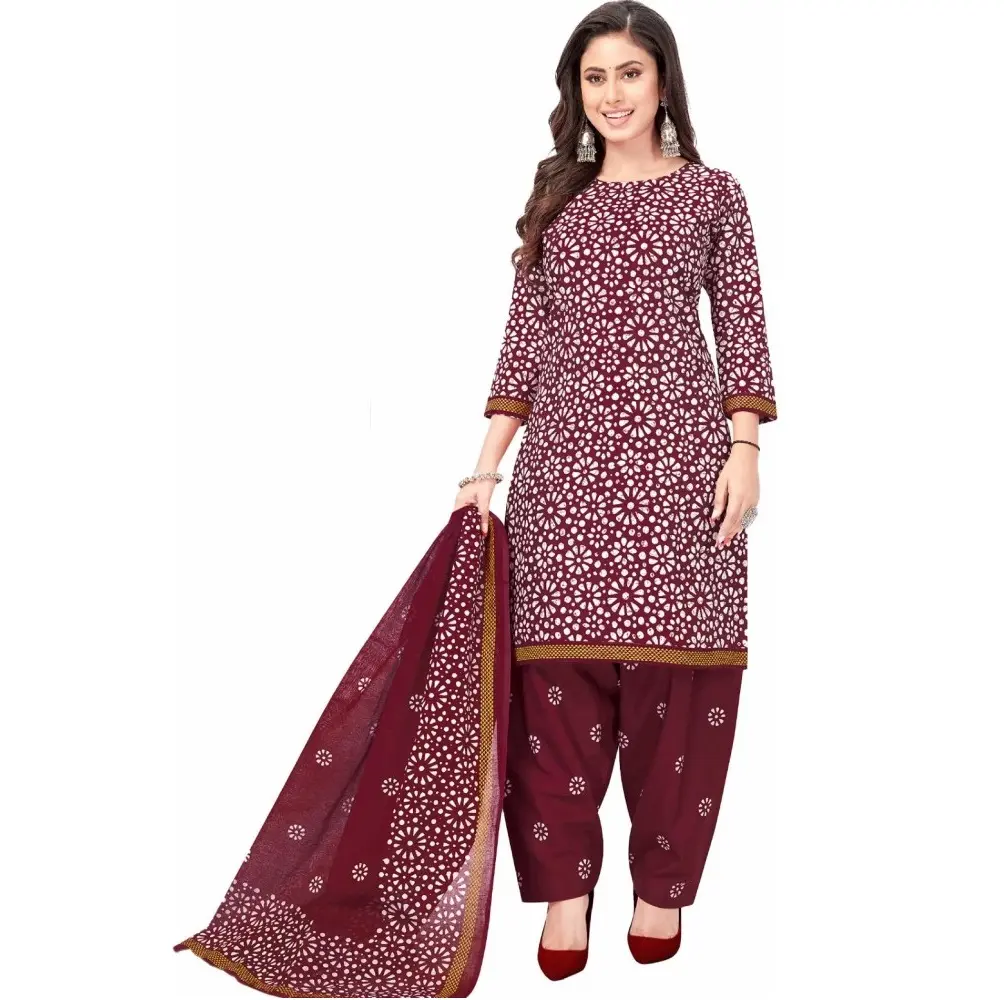 Nuevo patrón impreso sublimado moda bordado vestidos elegante paquistaní Salwar Kameez y Dupatta Casual gran oferta OEM