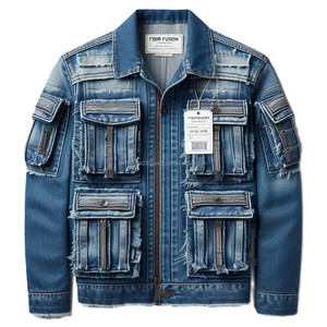 Kargo cepler Denim kot ceketler moda tulum üniforma stilleri fermuar/düğme çok cepler kış programı kargo ceketler