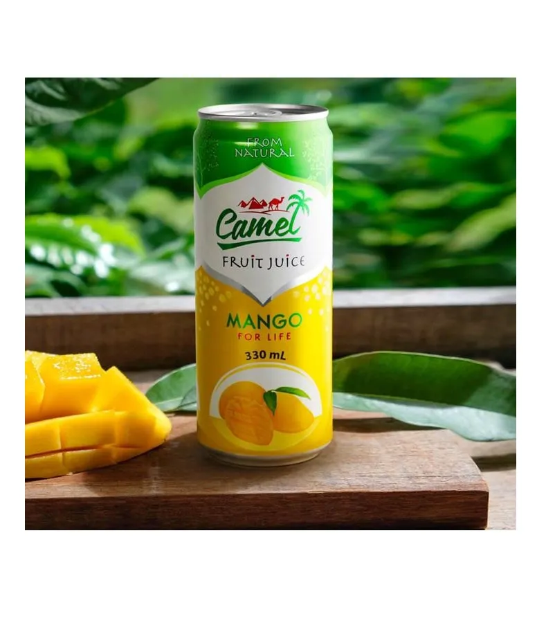 Bon prix Jus de mangue biologique à la camelle 100% naturel en boîte 330ml x 24 canettes de boisson gazeuse de haute qualité de A & B Vietnam
