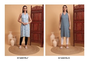 世界的な輸出コットンレーヨンクルティ女性用軽量ショートトップスタイリッシュなエスニックデザインインドから入手可能