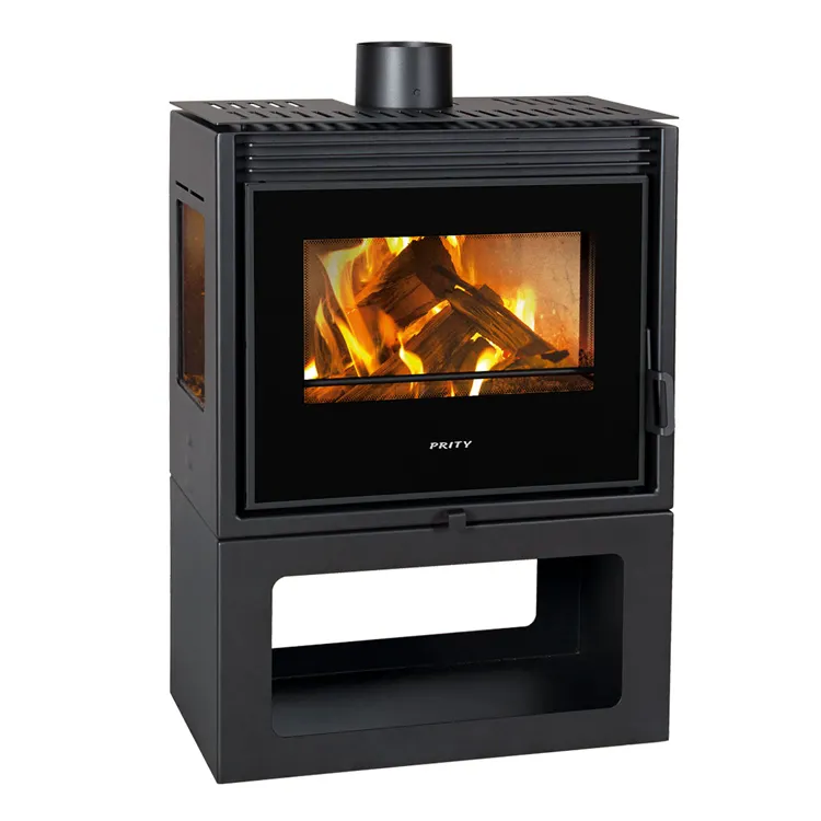 Elegant Design Steel Material Made Hotels Villas Indoor Use Freestanding 4.0 kg/h Fuel Consumption Wood Burning Fireplace