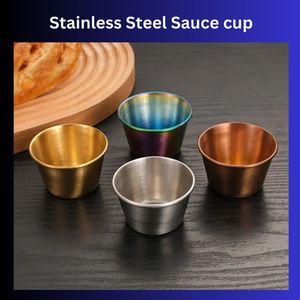 Premium kalite satış paslanmaz çelik çeşni stoklanan sos kabı daldırma kısmı Mini sos kabı gıda sınıfı fincan