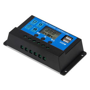 Regulador de energía inteligente PWM manual 30a 20a 10a 24V 12V DC panel de bombilla de salida controlador solar - Product Image 1