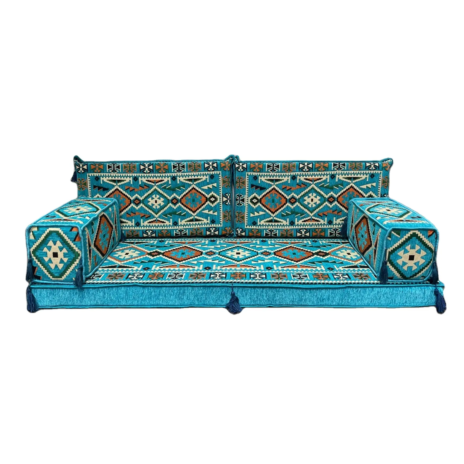 Aqua Afghan toshak AFGHAN TUSHAK FLOOR SOFASETケースカバーベルベットソファ装飾枕カバークッションリネン装飾byWS