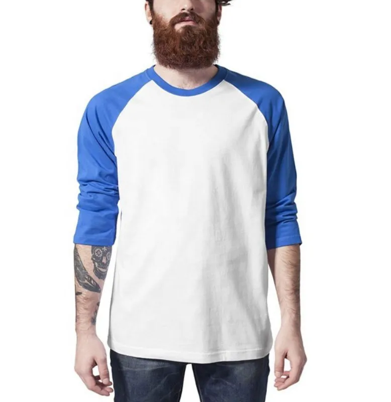 Hochwertige benutzer definierte übergroße leere Raglan T-Shirts Männer 100% Baumwolle T-Shirt einfarbig Bio-Baumwolle T-Shirts Raglan T-Shirts