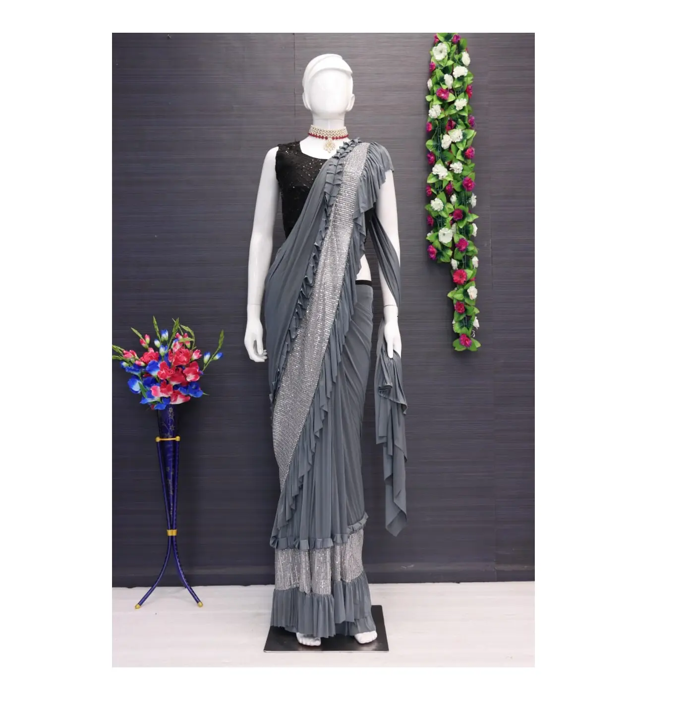Новая модная одежда для вечеринок, жоржет, сари, сарканское сари с блузкой, индийская Женская одежда, индийская и Пакистанская одежда