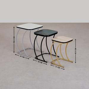 Criativo Baixo MOQ Conjunto de Três Aninhados Mesa Final Sala Mesa Ouro Estilo Ocidental Fabricante Atacadista venda direta da fábrica