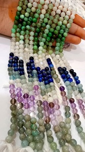 Natural 8mm Round Plain Smooth Multi Gemstone Beads <strong>Brown</strong> Made From <strong>Jade</strong> Crystal Stone 13 Inches Long Strands for Jewelry Making - Product Image 6