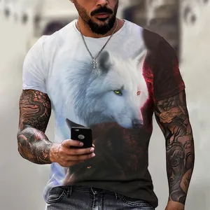 カスタムメンズ100% コットンTシャツオーバーサイズ & ルーズフィットプラスサイズ大きくて高いソリッドパターンニット素材ロゴプリント付き - Product Image 2