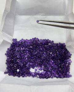2.5mm 3mm 3.5mm天然アフリカアメジストラウンドカボションフラットバックルース宝石ジャイプールメーカー紫を作る - Product Image 3