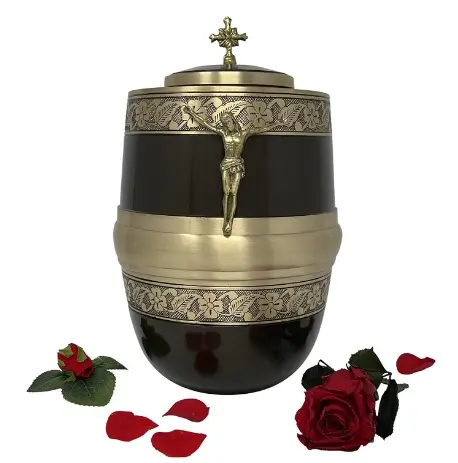 Angangie urna católica para cinzas humanos com gravuras de beleza e a figura de cristo jesus, tamanho grande para adultos de cima de 200 lbs