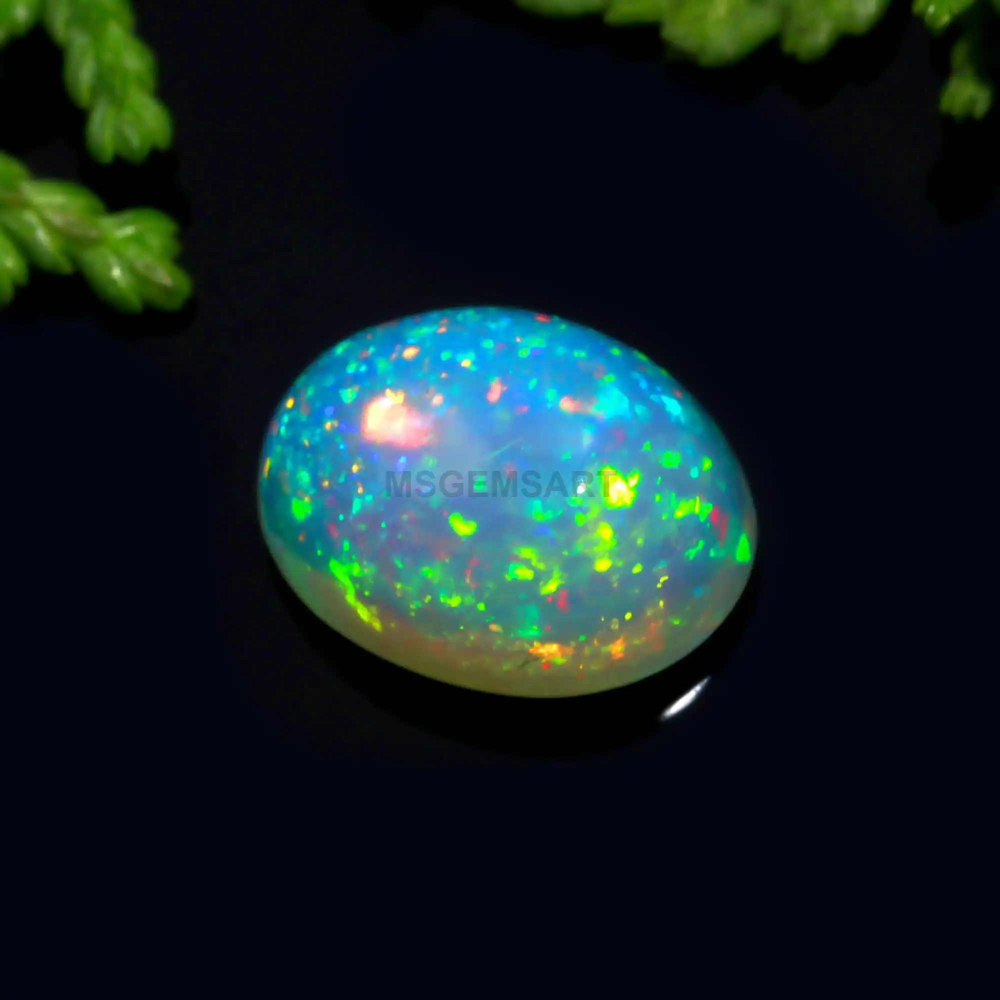 Pin Dot Fire Opal 9x7mm lisci Opal Cabochon etiopico opale ovale gemma è perfetto per fare anello e regalo per lei