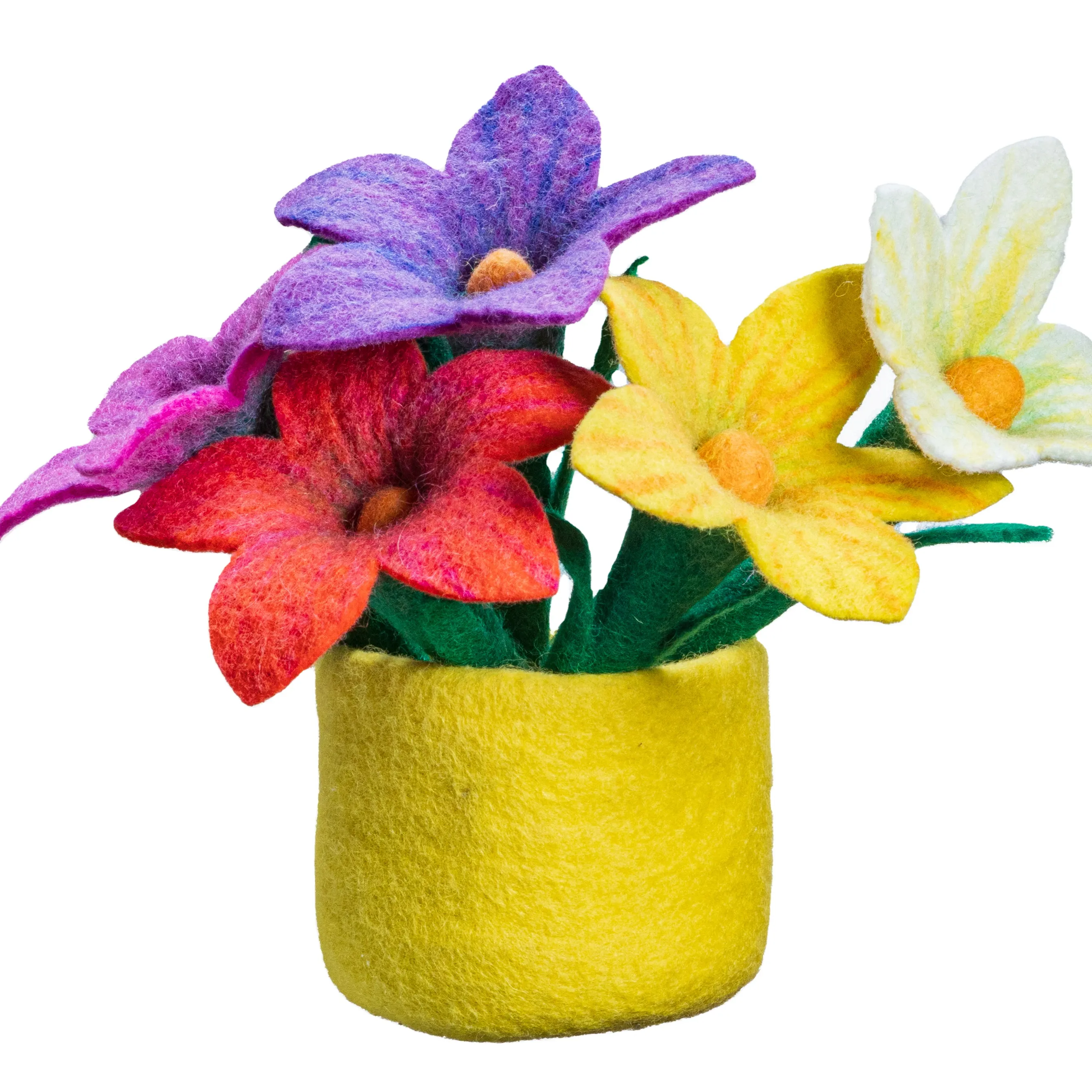 En iyi yapay renkli çiçek toptan paket: yün dekorasyon renkli keçe çiçekler için parti ayıklayacaktır ve festivali