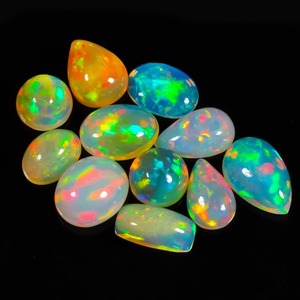 AAA + etiyopya Welo yangın bombeli kesim opal  Lot Mix şekil Opal takı yapımı için cilalı ve kullanıma hazır - Product Image 4
