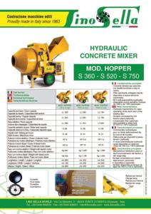 הפוך מיקסר בטון 520lt מותג lino sella עם תוף הידראולי ודלי טעינה עצמית