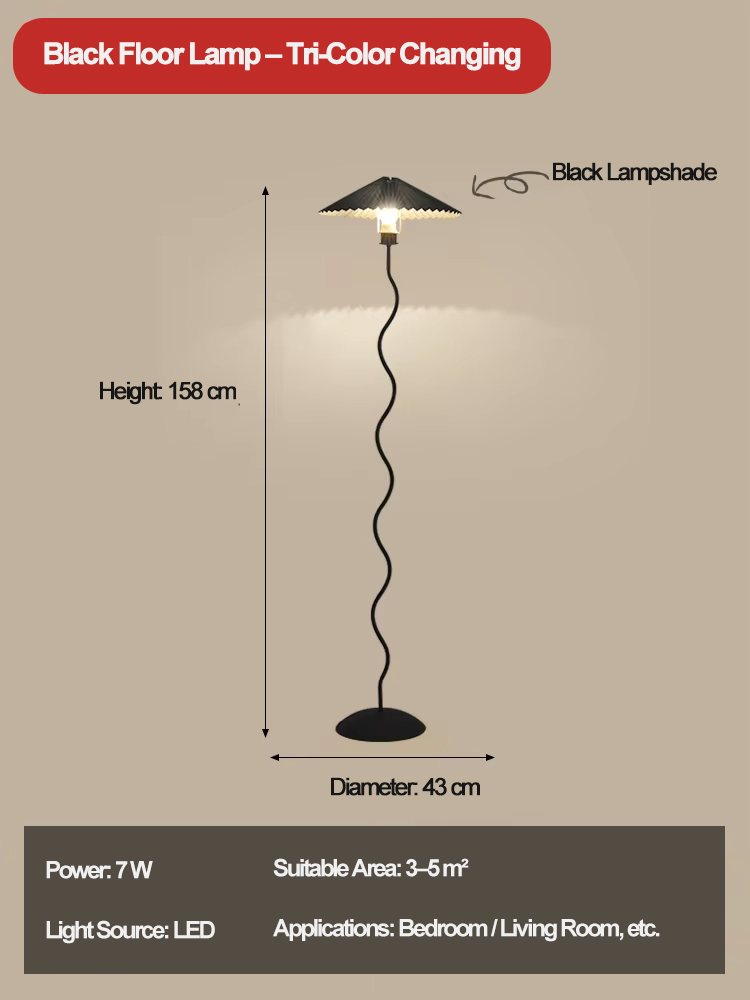 Black floor lamp/43*158cm