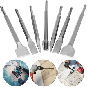 AutoErizo 6pcs SDS Plus Shankl凿子套装，用于瓷砖砌体混凝土平点缩放槽旋锤钻具 - Product Image 6