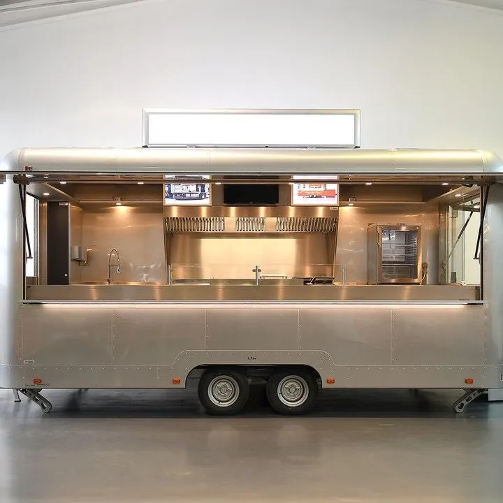 Remolque de comida de acero inoxidable totalmente equipado de alta calidad/carrito de quiosco de comida/remolque de catering camión de comida móvil