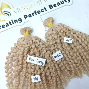 Pixie Curly Cuticle Aligned Raw Vietnamese Hair Double Drawn Ktip Human Hair <strong>Bundles</strong>