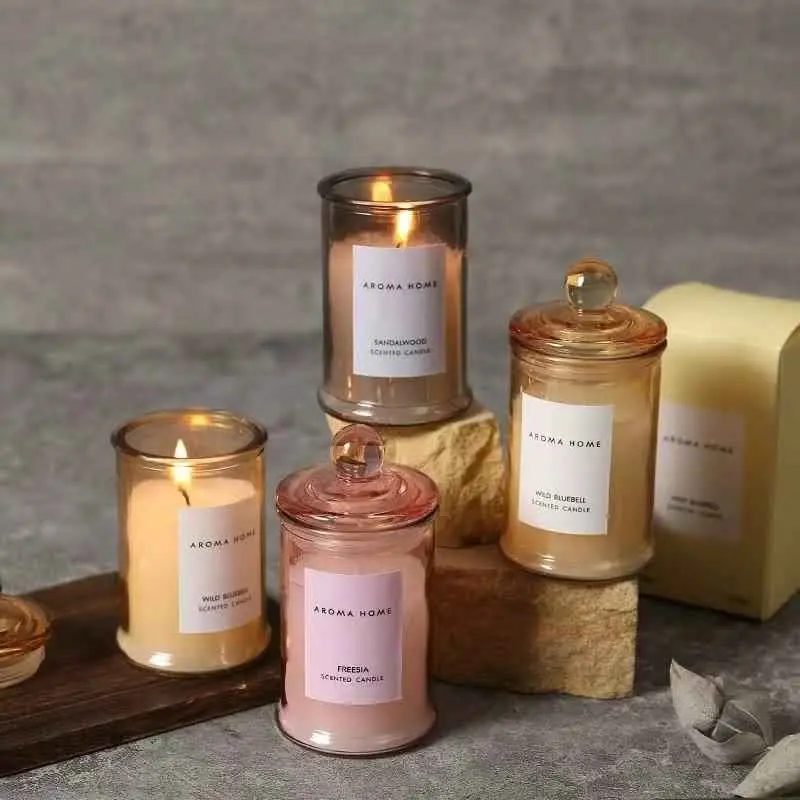 Candele profumate di lusso cera di soia e oli profumati aromaterapia candele Aroma con barattolo di vetro scatola regalo di latta