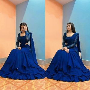 <span class=keywords><strong>Lehenga</strong></span> tipi hazır giymek fırfır tarzı kadın Saree Premium Georgette kumaş parti kıyafeti sari toptan fiyatlarla