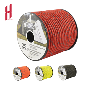 Yansıtıcı Guyline kordon <span class=keywords><strong>3mm</strong></span>, kamp için yüksek görünürlük çadır halat, yürüyüş, açık güvenlik-glow karanlık çadır kordon
