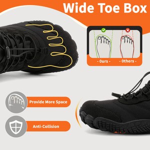 עמיד למים פרווה מרופדת הבוהן רחב מעיל קרסול מינימליסטי נעליים טיול נעליים לגברים נשים - Product Image 3