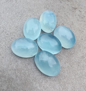 טבעי כחול aqua אובלית צורה <span class=keywords><strong>cabochon</strong></span> שטוח בחזרה מכויל גבוה מכירת מרפא אבני חן עבור תכשיטים להכנת הסיטונאי