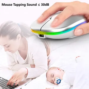 Di alta qualità Bluetooth 3D Mini senza fili del Mouse del Computer ergonomico interfaccia USB con retroilluminato LED programmabile per PC portatile