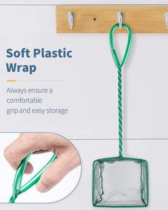 Premium <span class=keywords><strong>Aquarium</strong></span> Visnet Met Gevlochten Roestvrijstalen Handvat Vierkant Fijnmazig <span class=keywords><strong>Aquarium</strong></span> Voor Veilig Slib Voedselresten - Product Image 6