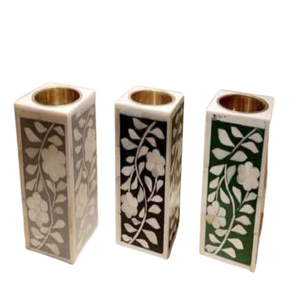 INDART <strong>EXPORTS</strong> High Quality Mother of Pearl <strong>Inlay</strong> Candle Stand With Tray and Box for Customized Size With Handmade Polished - Product Image 2