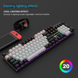 XUNFOX K50 Mechanical <strong>Keyboard</strong> 104 <strong>Keys</strong> Gaming <strong>Computer</strong> <strong>Keyboard</strong> Punk RGB Color Patchwork <strong>Computer</strong> Mechanical <strong>Keyboard</strong> - Product Image 4
