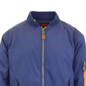 Yüksek kalite 100% Polyester Taslan tuval erkek uçuş bombacı ceket standı fermuar yıkanmış bak ODM toptan toplu mevcut - Product Image 4