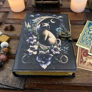 Handmade Leather Journal for Cats Cute Aesthetic Notebook with Deckle Edge Pages &amp; C Lock Printed <strong>Style</strong> for Daily <strong>Writing</strong> - Product Image 2