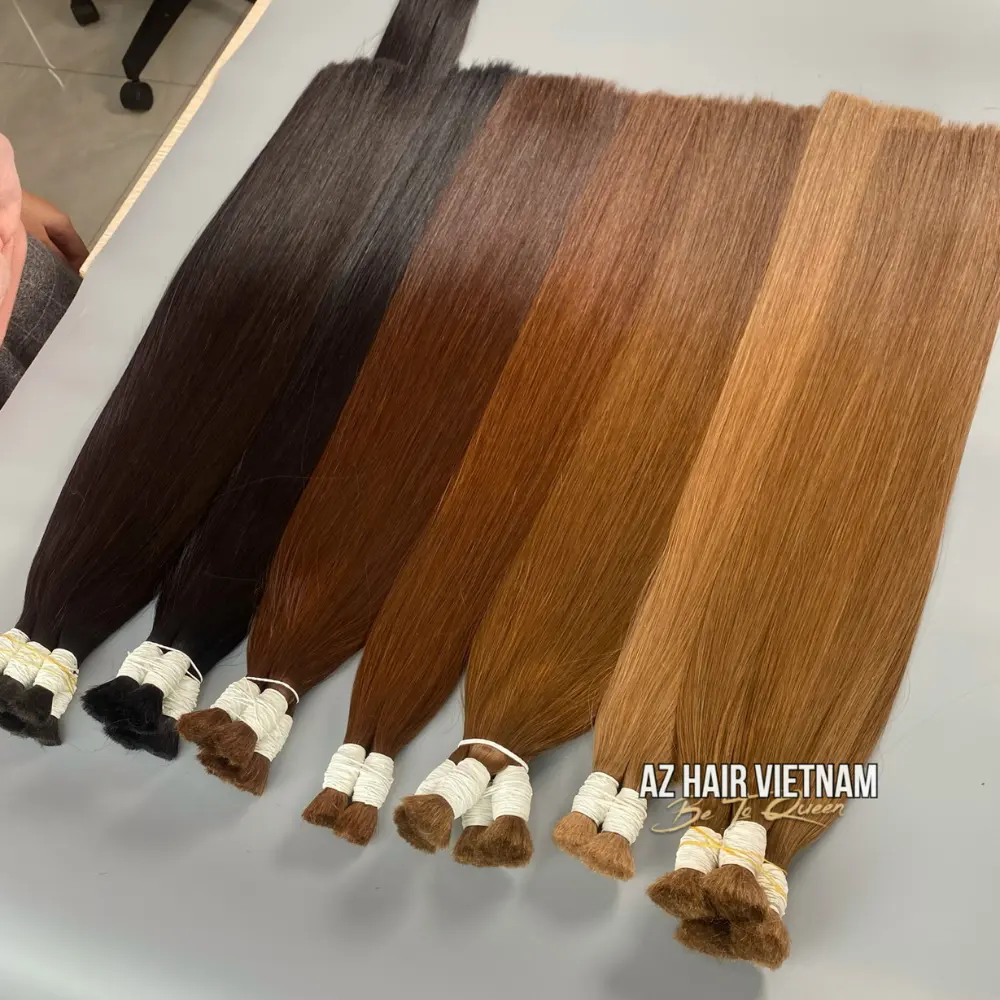 100% Extensiones de cabello a granel vietnamita crudo sin procesar de 6 a 40 pulgadas Grande en stock Precio al por mayor