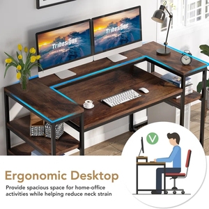 Custom moderna gamba di ferro mobili da ufficio Computer tavolo ufficio esecutivo e scrivania in legno scrivania per ufficio - Product Image 6