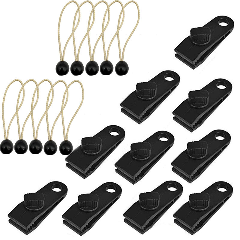 10 clips + 10 boucles cordon kaki