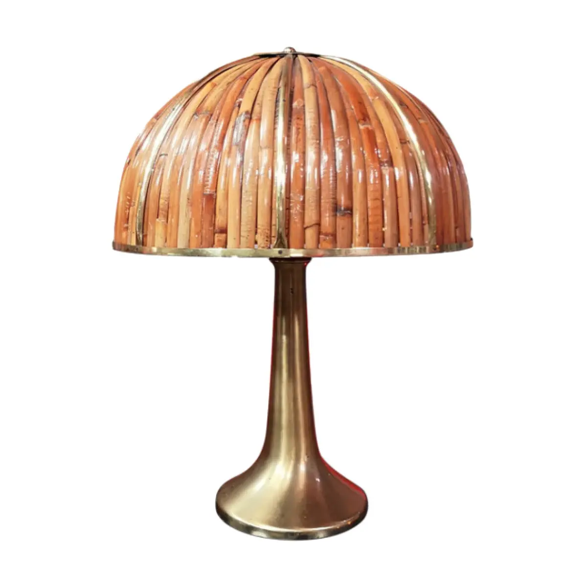 Commercio all'ingrosso di alta qualità di lusso moderno lampada da tavolo mobili per interni Gabriella Crespi raro Fungo bambù lampada da tavolo In italia, 1970s