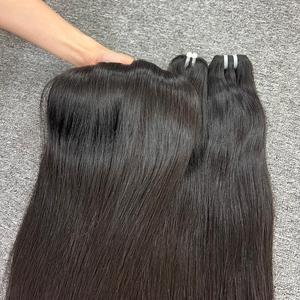 卸売100% リアルナチュラルストレート人毛未加工ワンドナートップ販売ショートバージン髪横糸スイスレース30インチ - Product Image 1