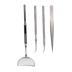 Yüksek 4 adet kirpik uzatma cımbız ayna seti araç kiti etkileyici sonuçlar ucuz fiyat paslanmaz çelik kirpik uzatma araçları - Product Image 3