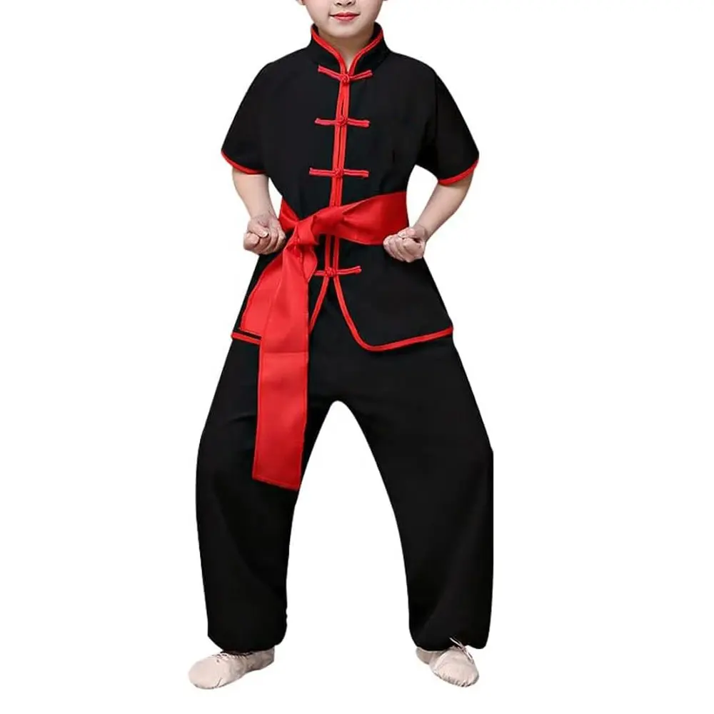 Crianças Kung Fu Vestuário Tai Chi Tradicional Uniformes para Meninos Meninas Chinese Martial Art Wing Chun Long Sleeve Tang Suit