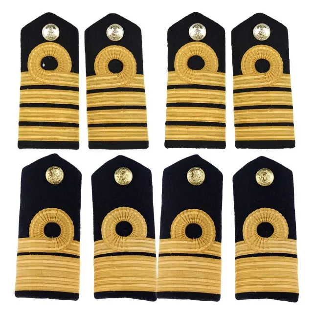 Épaulettes de rangs d'épaule pour officier d'uniforme Épaulettes brodées Marques de rang uniformes Épaulettes