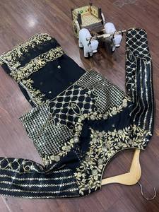 New Launch Chiffon Georgette with Beautiful Stonework at the Border and <strong>Cut</strong> Work <strong>Sari</strong> for Women - Product Image 6