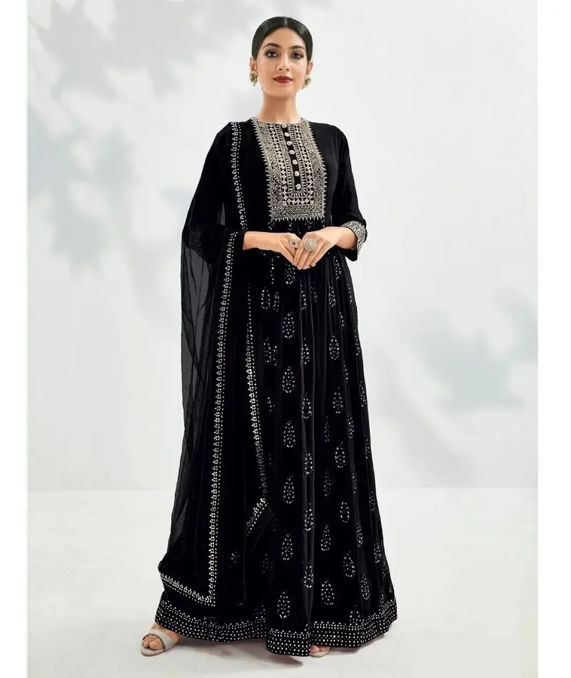 Sari di seta arty Wear in stile indiano e pakistano con camicetta fantasia Designer Wedding wear e abito per occasioni di Festival e sari