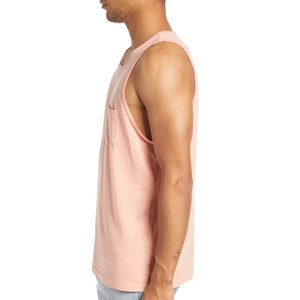 Erkek mavi 100% pamuklu spor Singlet yüksek kalite nefes spor <span class=keywords><strong>Tank</strong></span> Top spor koşu egzersiz vücut geliştirme için örme