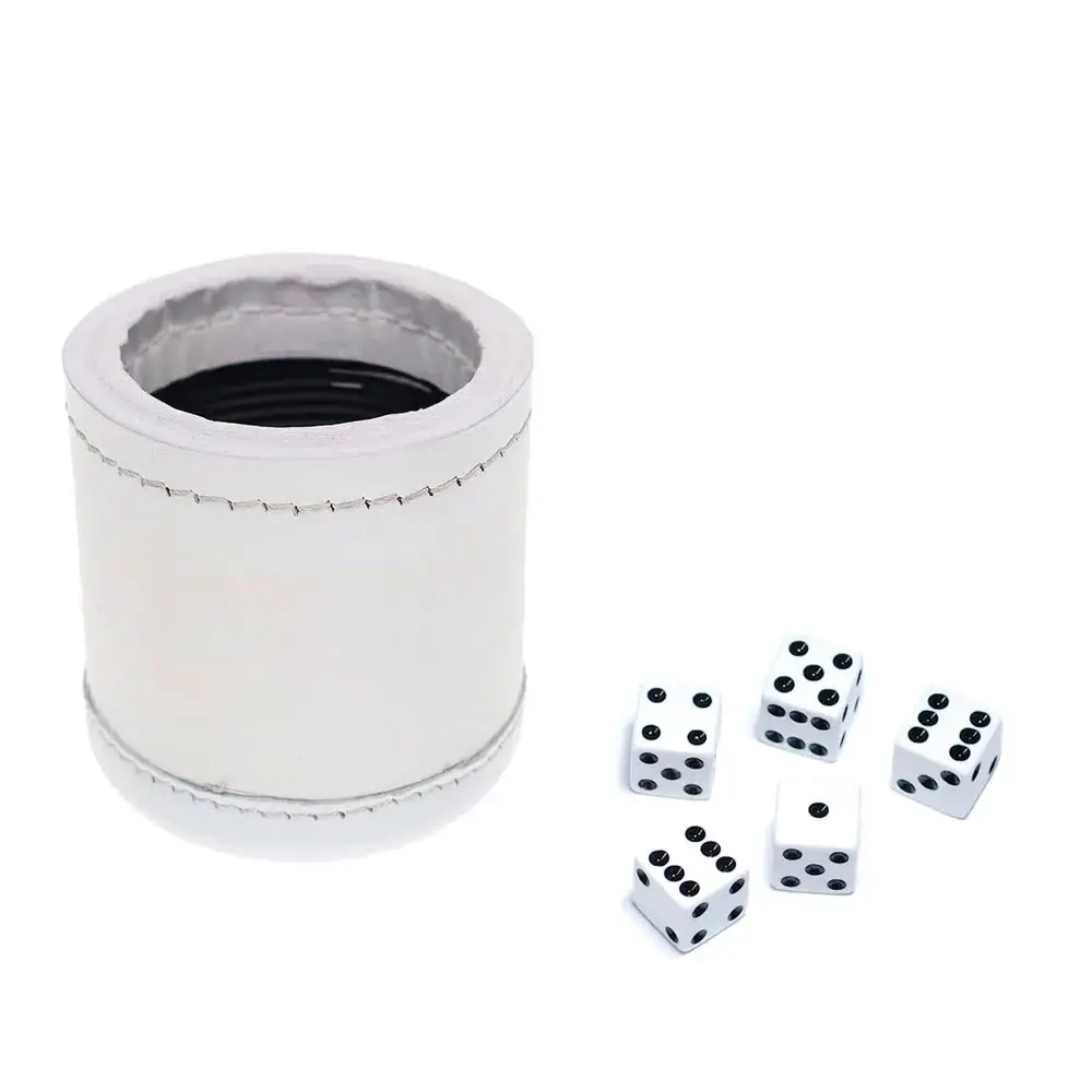 Gobelets en dés de backgammon shaker en cuir véritable pour jeu Ludo dés de fruits de pêche personnalisés gobelets en plastique