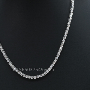 Tenis zincirimizi 14kt beyaz altın içinde sunmak ve erkekler için büyüleyici yuvarlak parlak kesim lab yetiştirilen elmaslarla hazırlanmış - Product Image 5