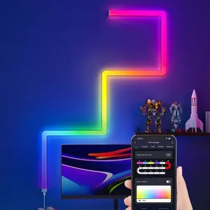 Müzik Sync akıllı RGBIC LED duvar ışık DIY App bölümlenmiş kontrol renk değiştiren duvar ışık ev dekorasyon için - Product Image 6